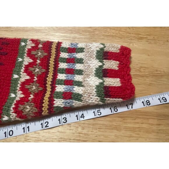 Vintage 1990s Heirloom Collectibles Christmas Cardigan Sweater L Red Knit - Picture 12 of 14